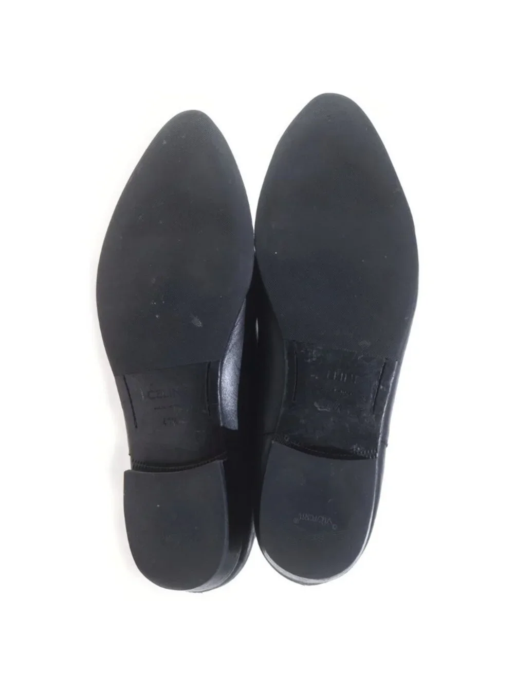 Celine Pointed Toe Chelsea Boots Ankle Side Gore Leather Black